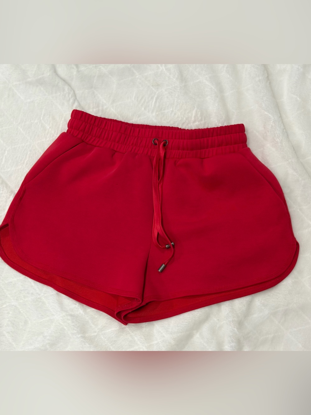 As revival Women’s Red Pull-On Athletic Shorts with Drawstring Waist